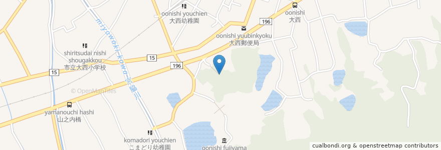 Mapa de ubicacion de 大井八幡大神社 en Giappone, Prefettura Di Ehime, 今治市.