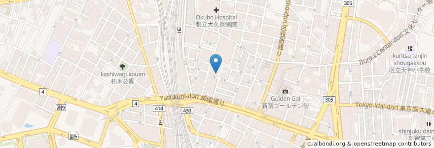 Mapa de ubicacion de 牛かつもと村 en 日本, 東京都, 新宿区.