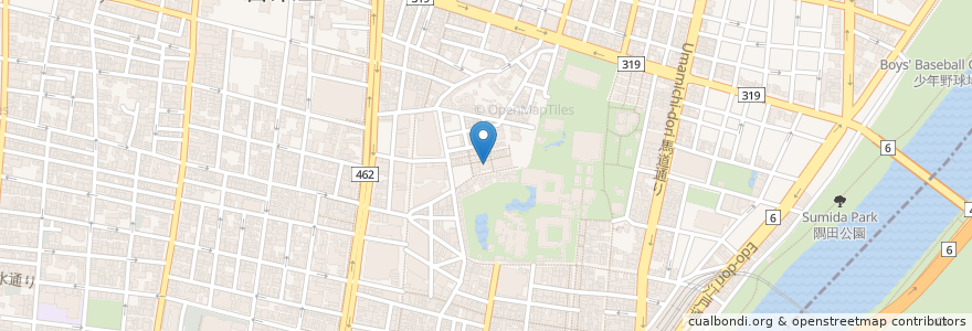 Mapa de ubicacion de 浅草木馬館 en Giappone, Tokyo, 台東区.
