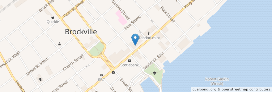 Mapa de ubicacion de Phoenix Eatery & Bar en Brockville, Canada.