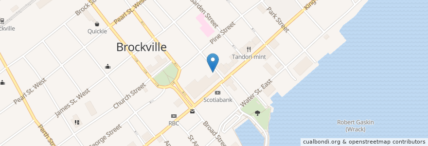 Mapa de ubicacion de Spitfire en Brockville, کانادا.