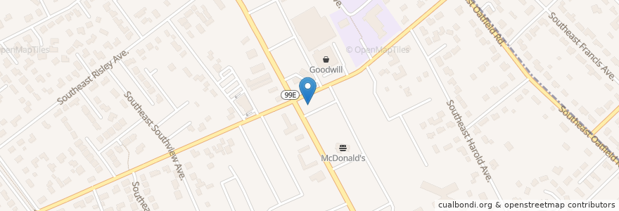 Mapa de ubicacion de Starbucks en 미국, 오리건, Clackamas County, Oak Grove.