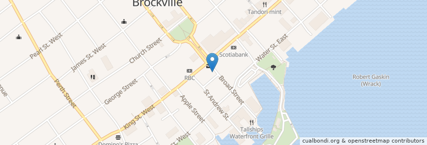 Mapa de ubicacion de Broad Street Bar & Billiards en Brockville, Kanada.
