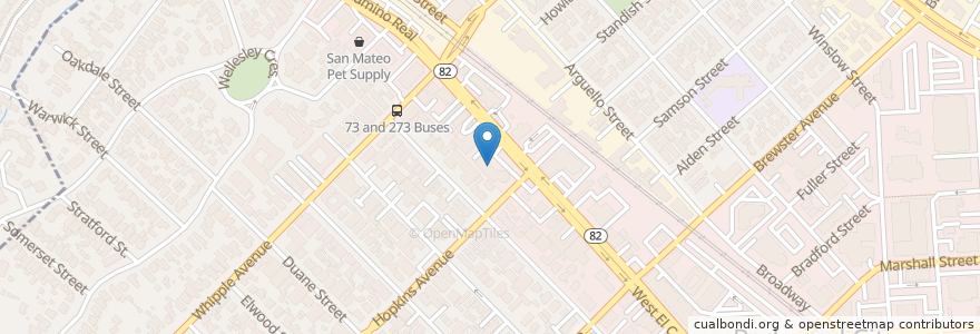 Mapa de ubicacion de The UPS Store en Vereinigte Staaten Von Amerika, Kalifornien, San Mateo County, Redwood City.