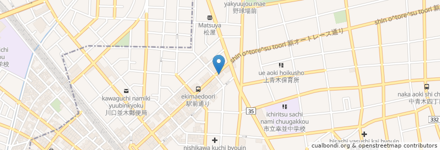 Mapa de ubicacion de りそな銀行 en 日本, 埼玉県, 川口市.