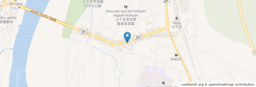 Mapa de ubicacion de カインズ薬局 en Japan, Präfektur Niigata, 小千谷市.