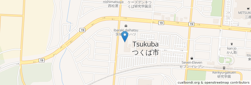Mapa de ubicacion de つくば市消防本部 en Japão, 茨城県, つくば市.