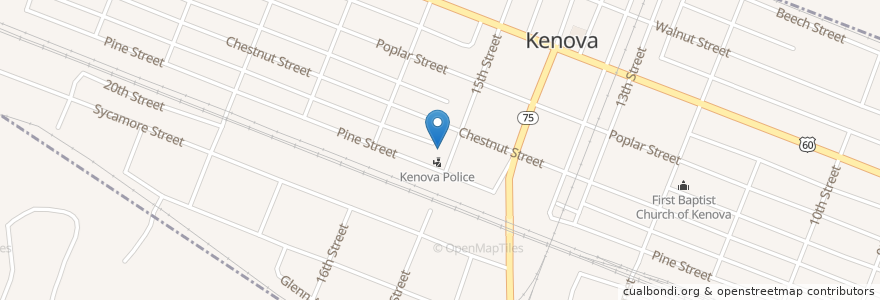 Mapa de ubicacion de Kenova City Hall en 미국, 웨스트버지니아, Wayne County, Kenova.
