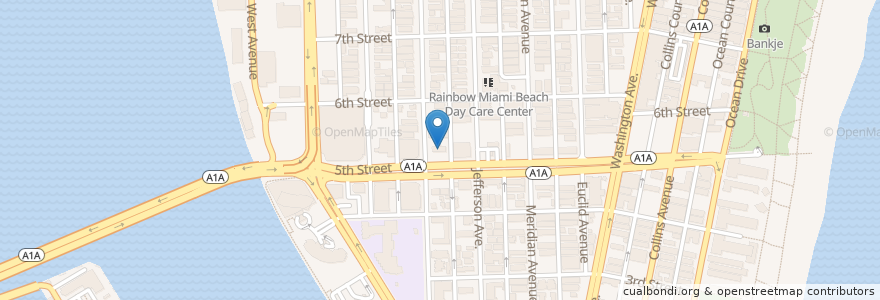 Mapa de ubicacion de Marathon en Amerika Birleşik Devletleri, Florida, Miami-Dade County, Miami Beach.