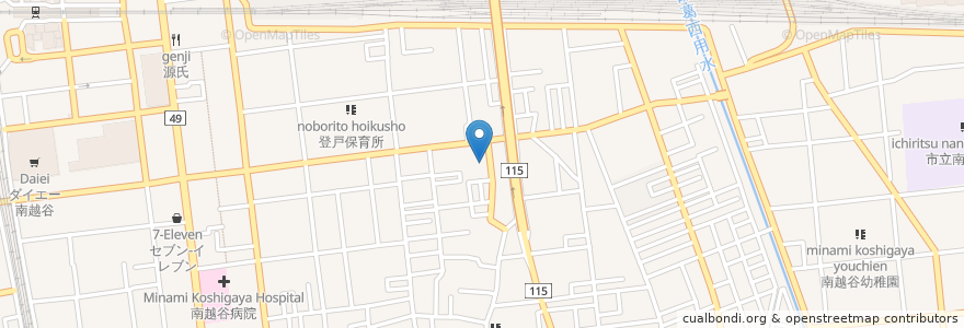 Mapa de ubicacion de 登龍湯 en Japon, Préfecture De Saitama, 越谷市.