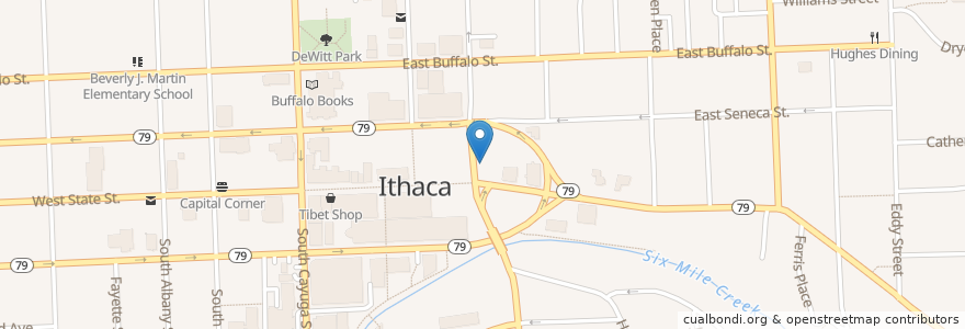 Mapa de ubicacion de Red's Place en United States, New York, Tompkins County, Ithaca Town, Ithaca.