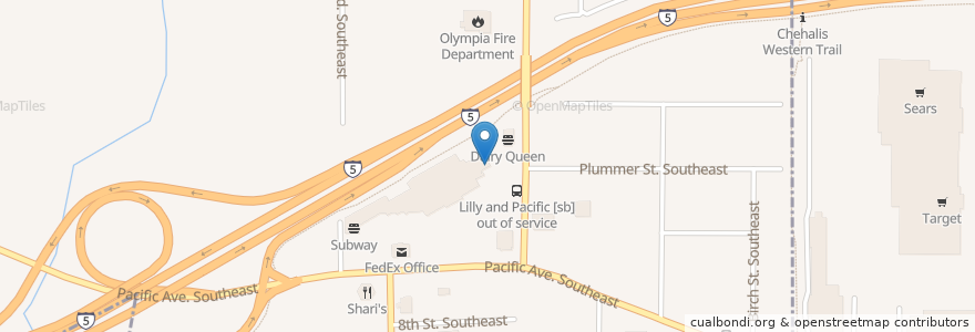 Mapa de ubicacion de Jimmy Restaurant en ایالات متحده آمریکا, واشنگتن, Thurston County, Olympia.