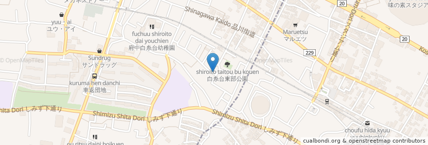 Mapa de ubicacion de ビック・イン白糸台第7 en 日本, 東京都, 府中市, 調布市.