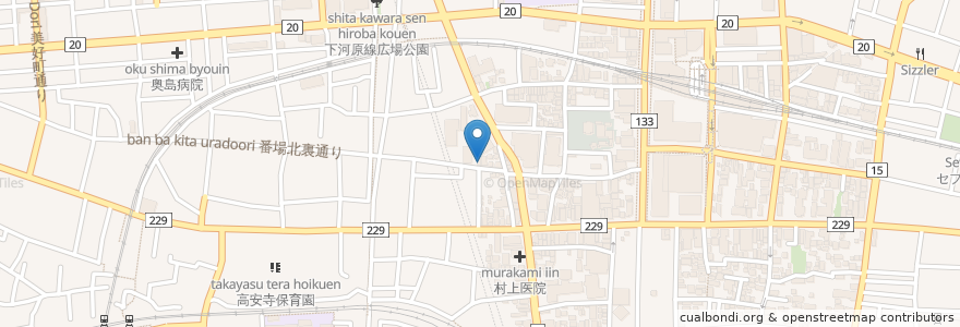 Mapa de ubicacion de The gyoza shop en Japonya, 東京都, 府中市.