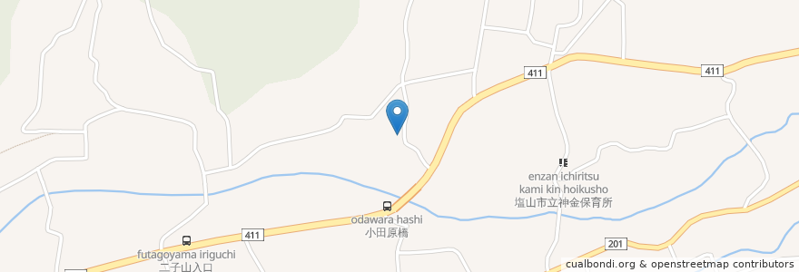 Mapa de ubicacion de くあはうす神金村 en 日本, 山梨県, 甲州市.