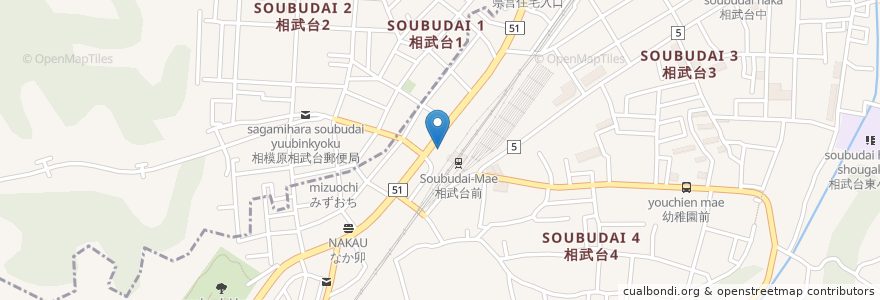 Mapa de ubicacion de 大戸屋 en Jepun, 神奈川県, 座間市.