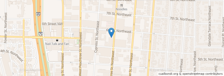 Mapa de ubicacion de Einstein Bros. Bagels en アメリカ合衆国, ジョージア州, Fulton County, Atlanta.