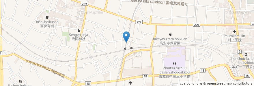 Mapa de ubicacion de ジンギスカン en Japão, Tóquio, 府中市.