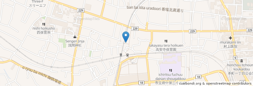 Mapa de ubicacion de だがや en 日本, 東京都, 府中市.