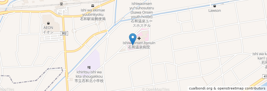 Mapa de ubicacion de クアハウス石和 en 日本, 山梨県, 笛吹市.