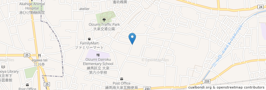 Mapa de ubicacion de 佐伯獣医科病院 en Jepun, 東京都, 練馬区.
