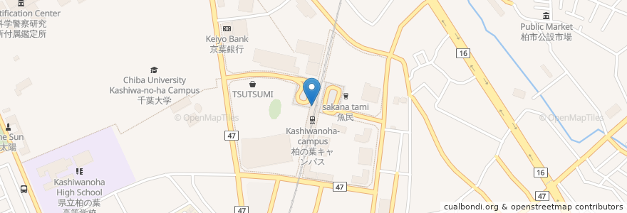 Mapa de ubicacion de マクドナルド en 日本, 千葉県, 柏市.