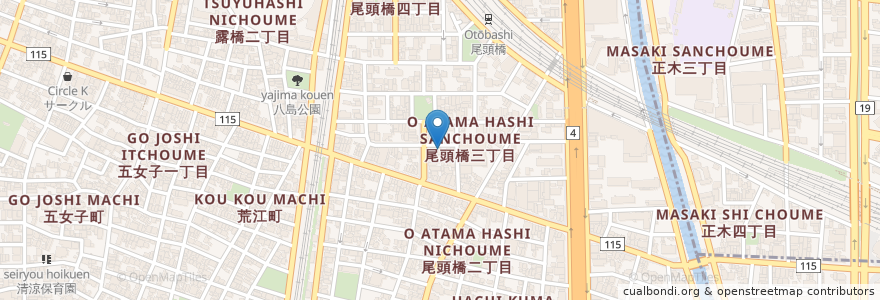 Mapa de ubicacion de tannte en Japonya, 愛知県, 名古屋市, 中川区.