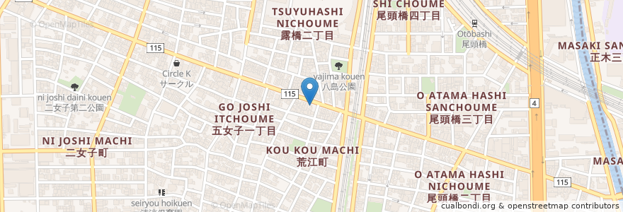 Mapa de ubicacion de みたらし半額の店 en Japan, 愛知県, Nagoya, 中川区.