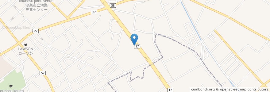Mapa de ubicacion de 快活CLUB 17号鴻巣店 en Japan, Präfektur Saitama, 鴻巣市.