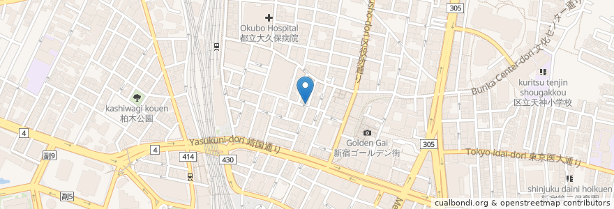 Mapa de ubicacion de Kushikatsu Dengana en Japan, Tokio, 新宿区.