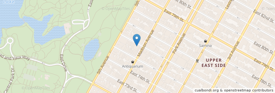 Mapa de ubicacion de Cafe Boulud en Estados Unidos Da América, Nova Iorque, New York, New York County, Manhattan, Manhattan Community Board 8.