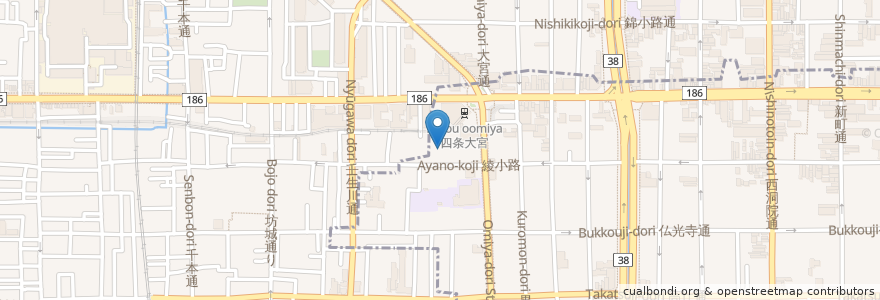 Mapa de ubicacion de 法善寺 en Япония, Киото, Киото, Накагё.
