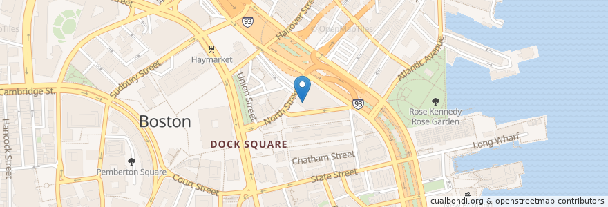 Mapa de ubicacion de Hard Rock Cafe en Amerika Birleşik Devletleri, Massachusetts, Suffolk County, Boston.