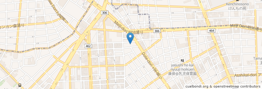 Mapa de ubicacion de 日の出湯 en اليابان, 東京都, 台東区.