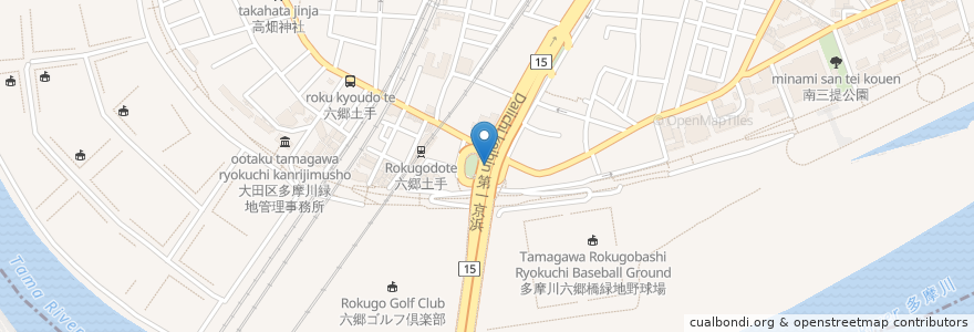 Mapa de ubicacion de 大田区第六保管所 en Japon, Tokyo, 大田区.