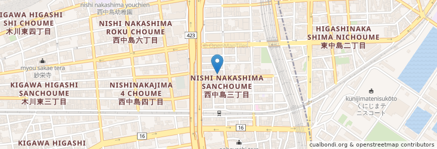 Mapa de ubicacion de てんぼう en Japan, Präfektur Osaka, 大阪市, 淀川区.