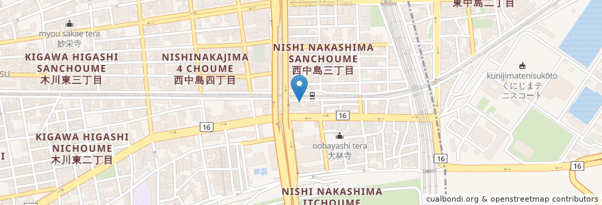 Mapa de ubicacion de 人類みな麺類 en ژاپن, 大阪府, 大阪市, 淀川区.