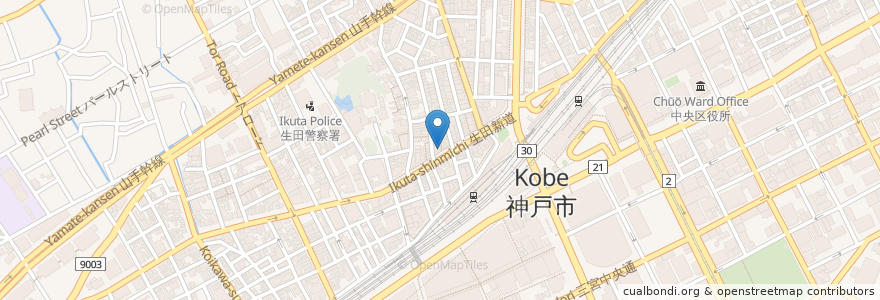Mapa de ubicacion de Zundo-Ya en Japan, 兵庫県, Kobe, 中央区.