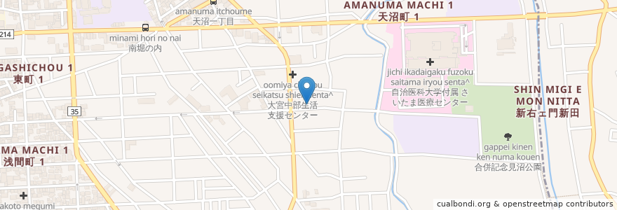 Mapa de ubicacion de JAさいたま大宮支店 en 日本, 埼玉県, さいたま市, 大宮区.