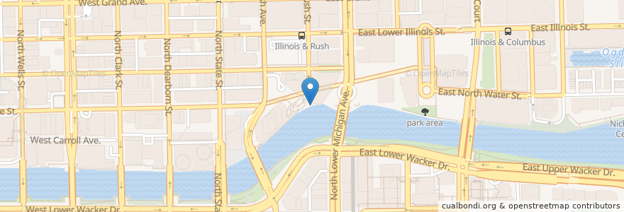Mapa de ubicacion de Michigan Avenue en Estados Unidos Da América, Illinois, Chicago.