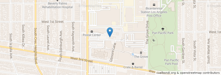 Mapa de ubicacion de umani burger en United States, California, Los Angeles County, Los Angeles.