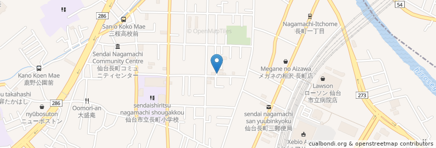 Mapa de ubicacion de Jogenji en Japan, Miyagi Prefecture, Sendai, Taihaku Ward.