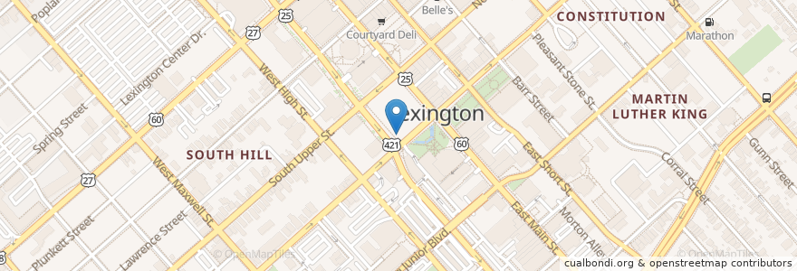 Mapa de ubicacion de Jeff Ruby's Steakhouse - Lexington en États-Unis D'Amérique, Kentucky, Fayette County, Lexington.
