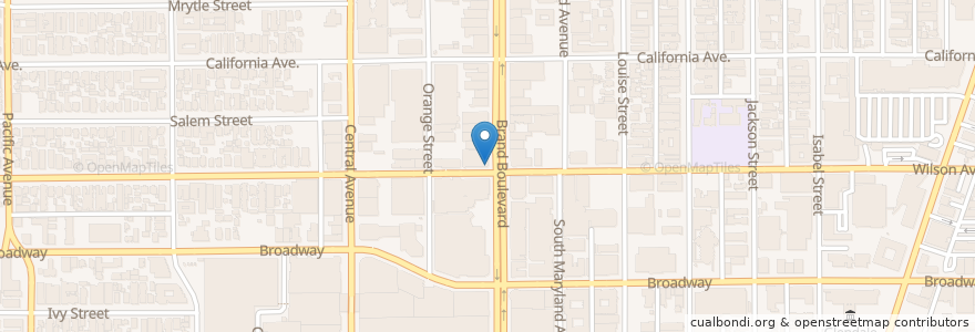 Mapa de ubicacion de 85 Degree Bakery en Amerika Syarikat, California, Los Angeles County, Glendale.