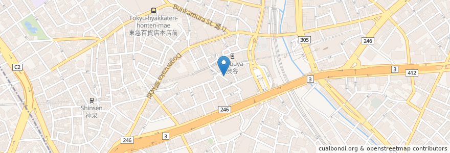 Mapa de ubicacion de 新潟カツ丼 タレカツ 渋谷店 en Япония, Токио, Сибуя.