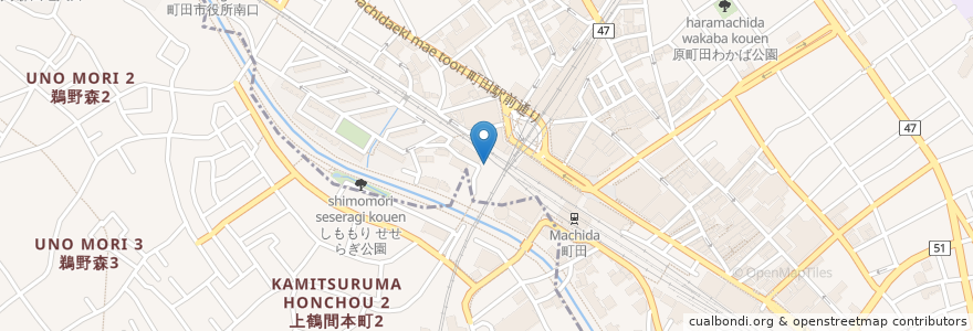 Mapa de ubicacion de 町田駅森野第1バイク駐車場 en Japão, Tóquio, 町田市.