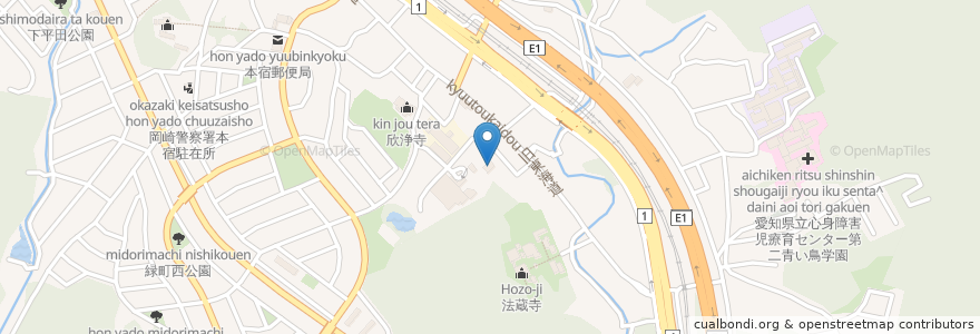 Mapa de ubicacion de ユギーノ en 日本, 愛知県, 岡崎市.