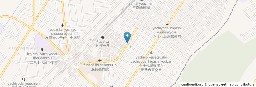 Mapa de ubicacion de 韓国食品なみ en 日本, 千葉県, 八千代市, 千葉市, 花見川区.
