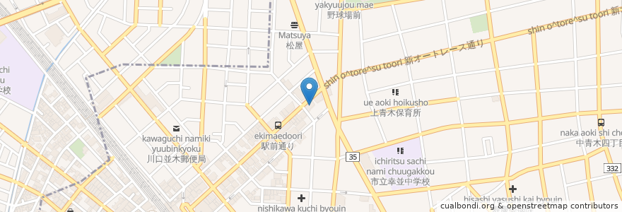 Mapa de ubicacion de 埼玉りそな銀行 en Japão, 埼玉県, 川口市.