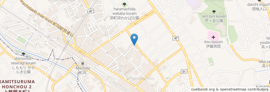 Mapa de ubicacion de 茶房 中野屋 en اليابان, 東京都, 町田市.